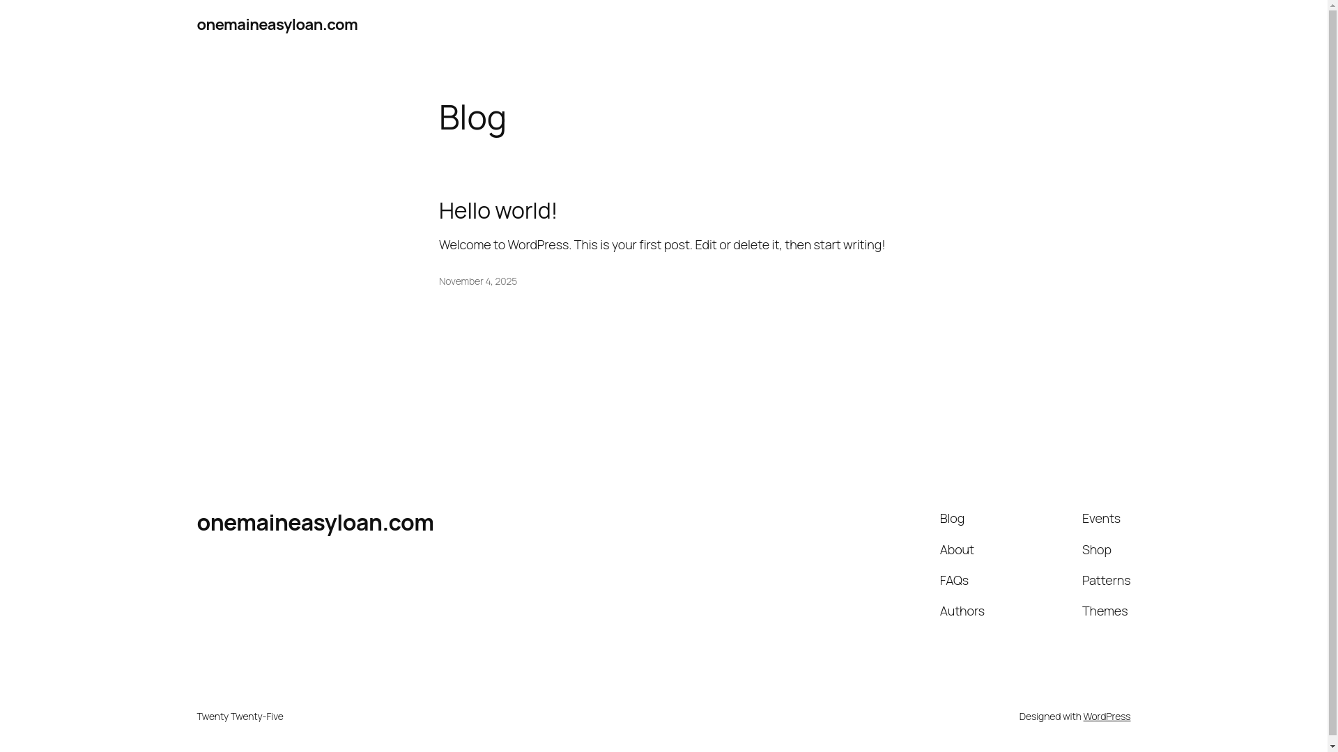 website screenshot of https://onemaineasyloan.com/