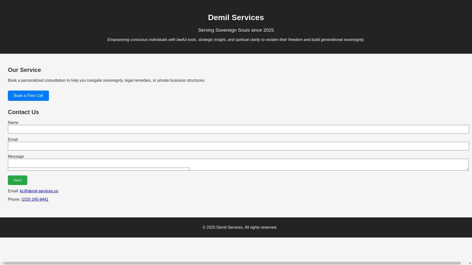 website screenshot of https://demil-services.pages.dev/