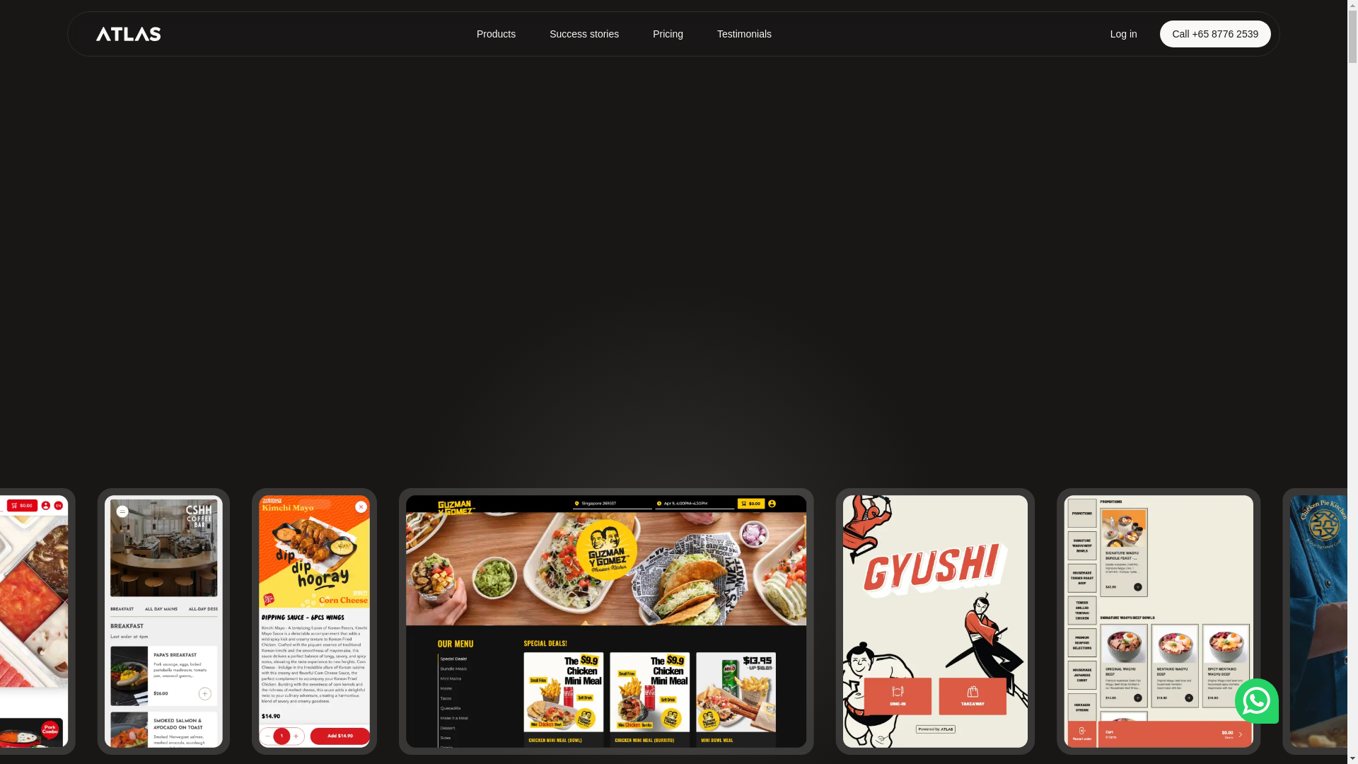 website screenshot of https://atlas.kitchen