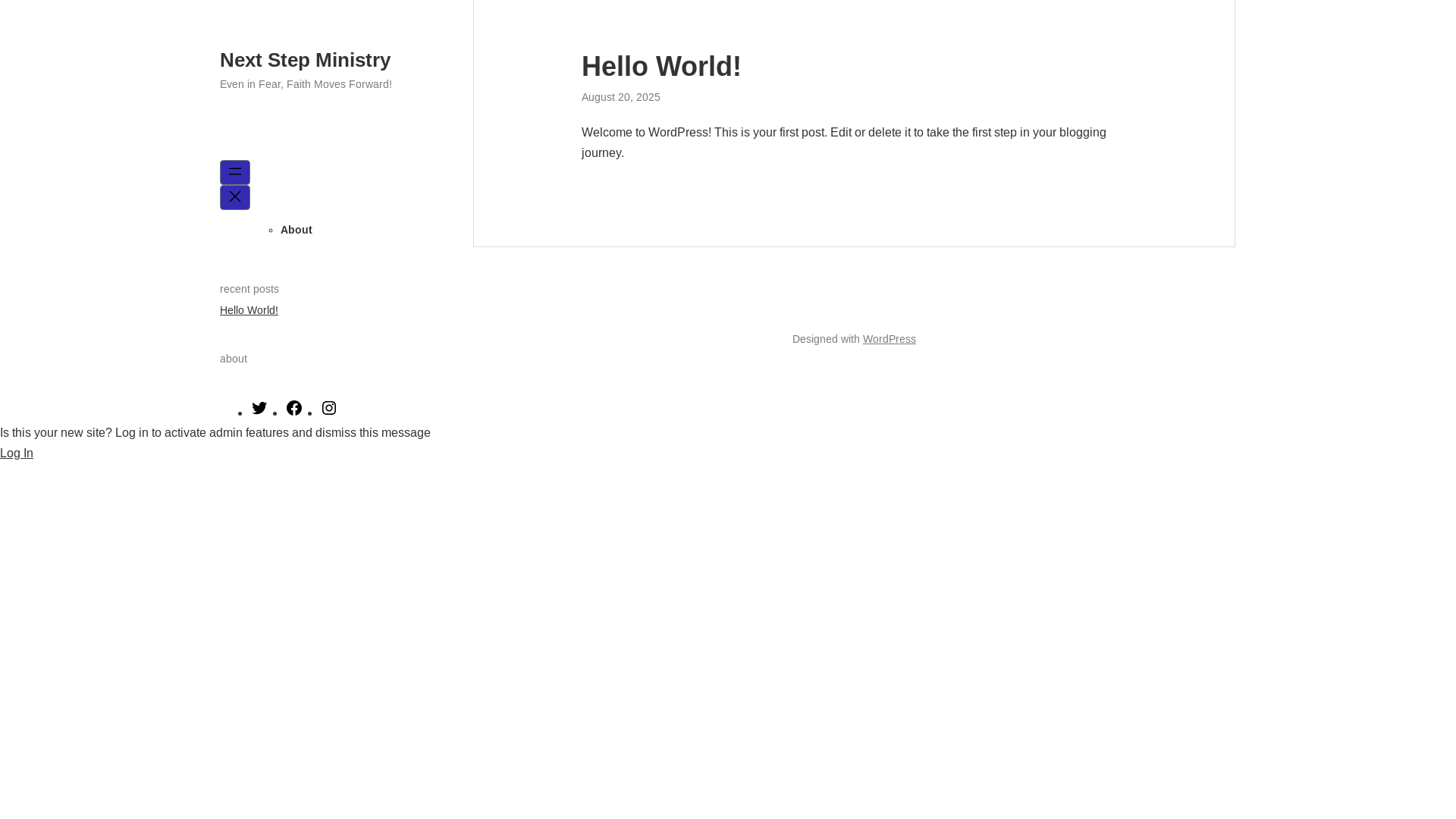 website screenshot of https://next-step-ministry.org/