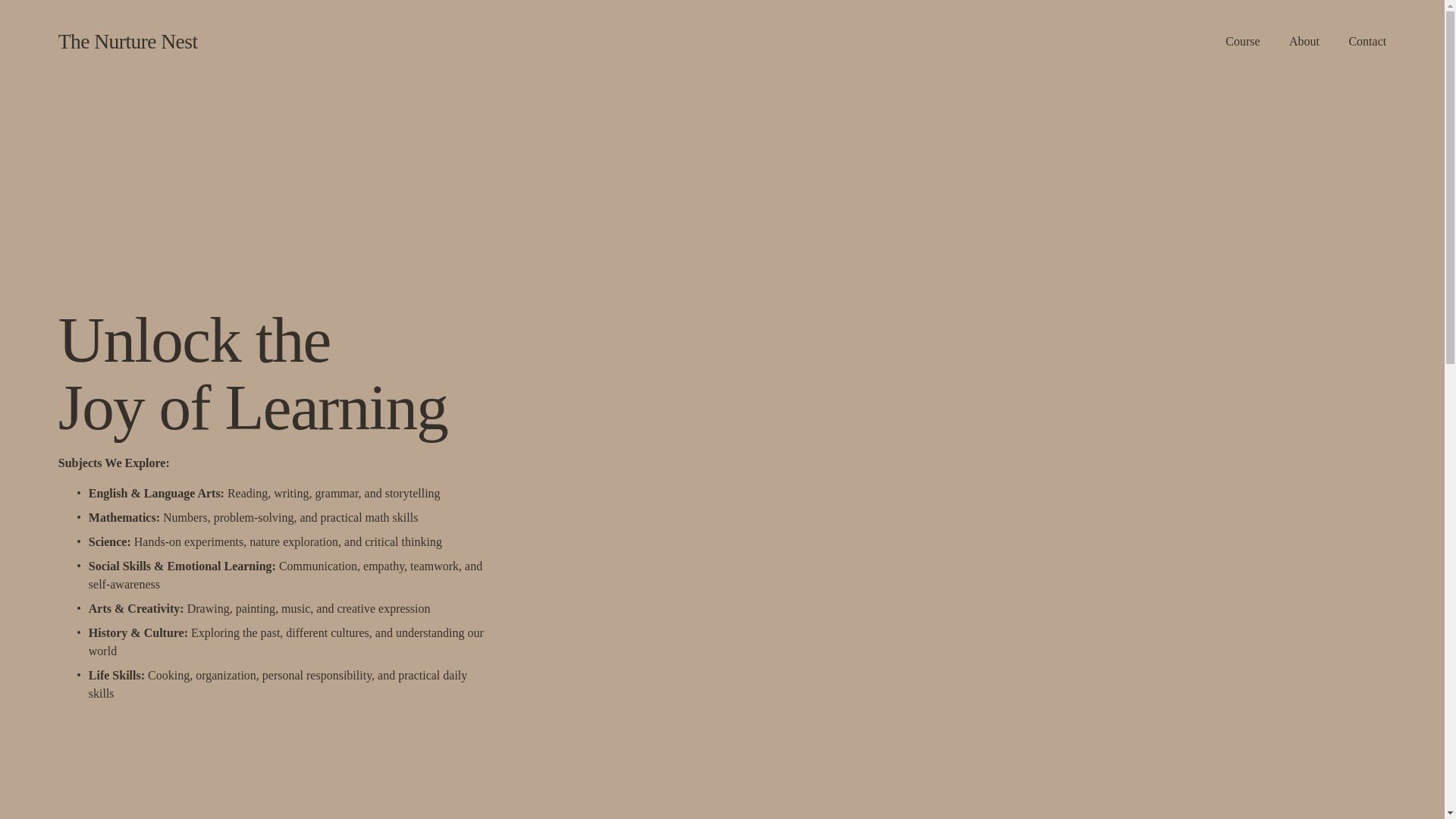 website screenshot of https://thenurturenests.art/