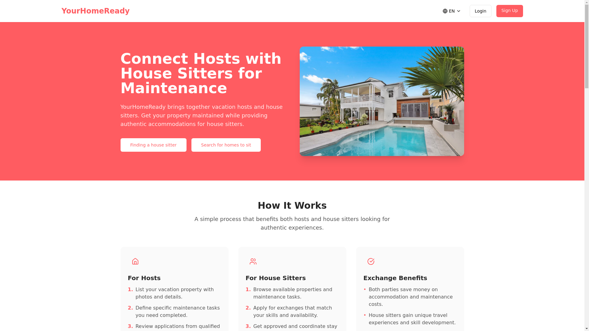 website screenshot of https://yourhomeready.app/
