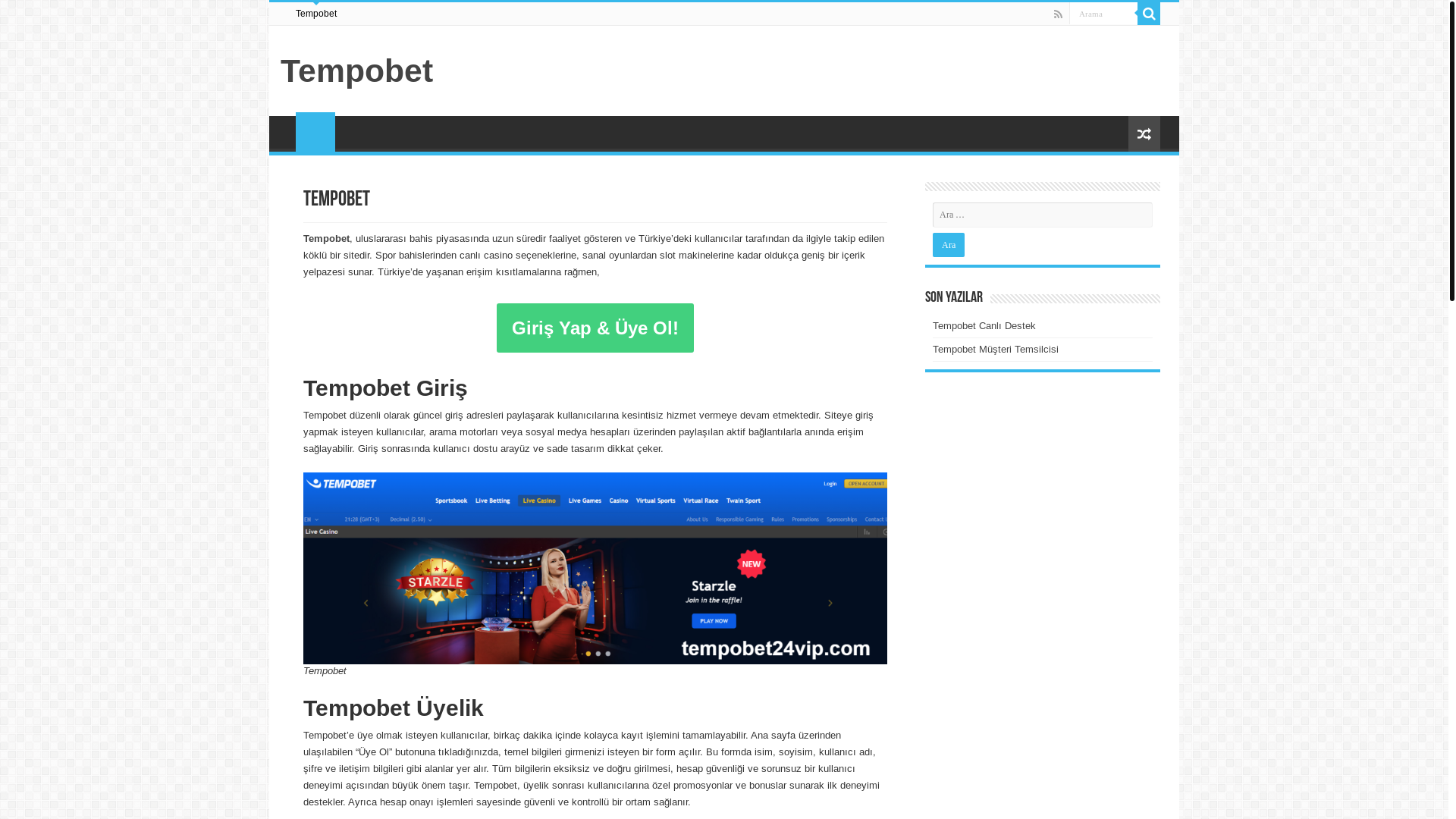 website screenshot of https://tempobet24vip.com/