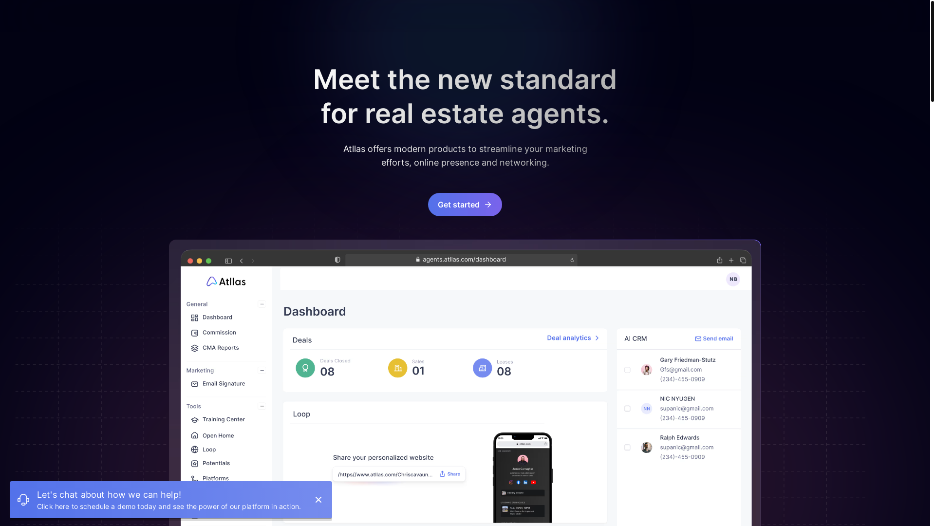 website screenshot of https://atllas-landing.pages.dev/
