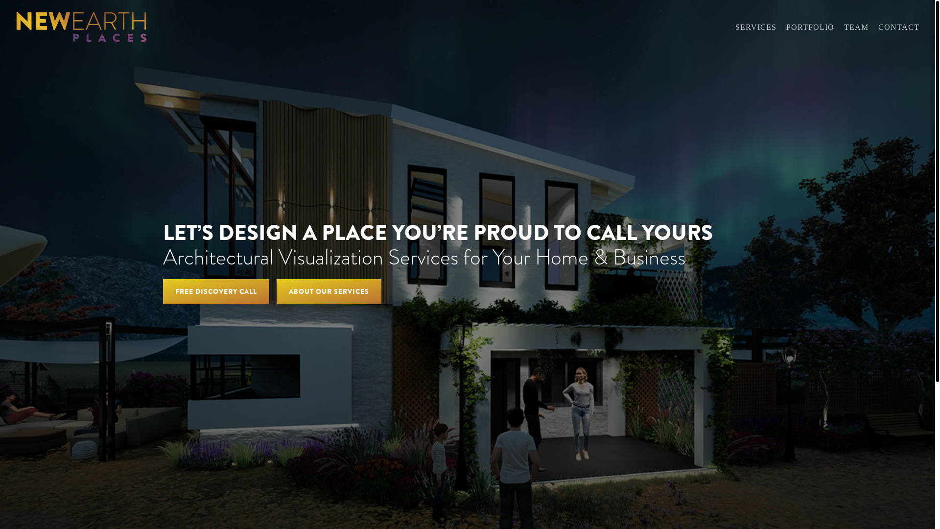 website screenshot of https://newearthplaces.com/