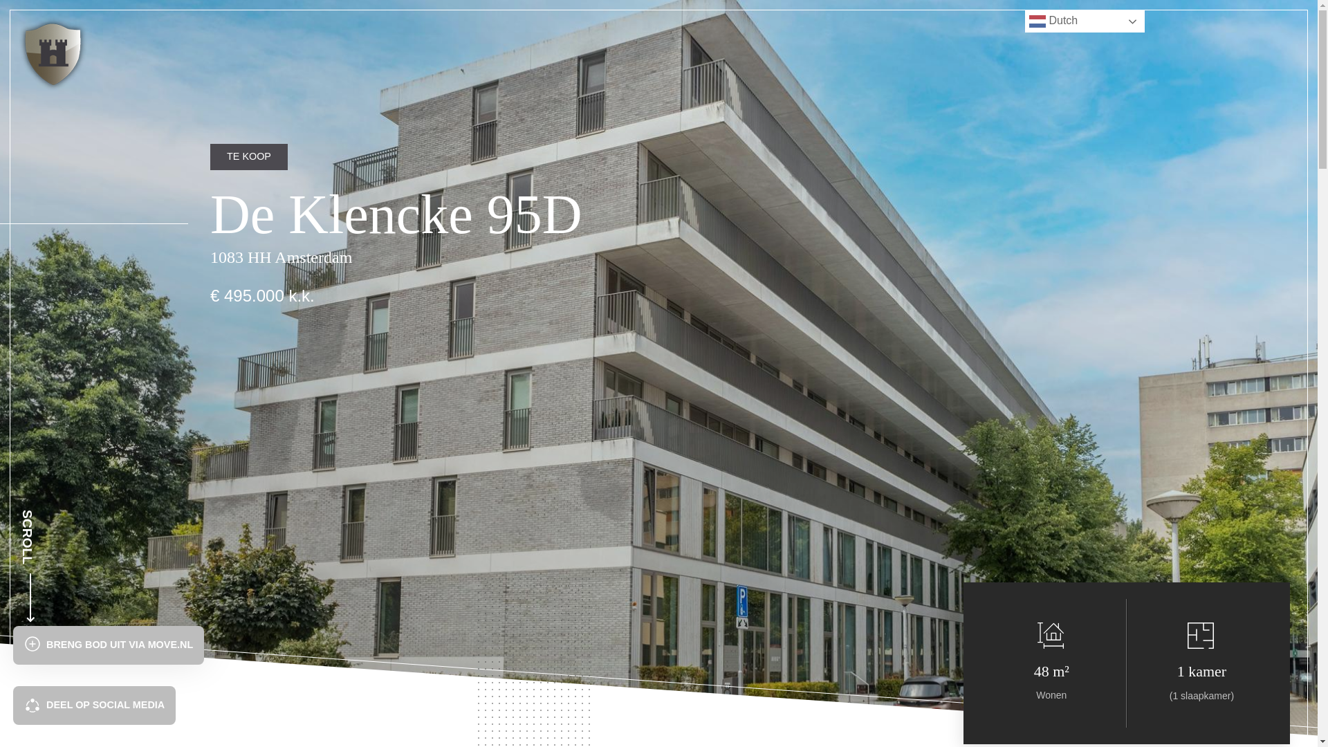 website screenshot of https://deklencke95damsterdam.nl/