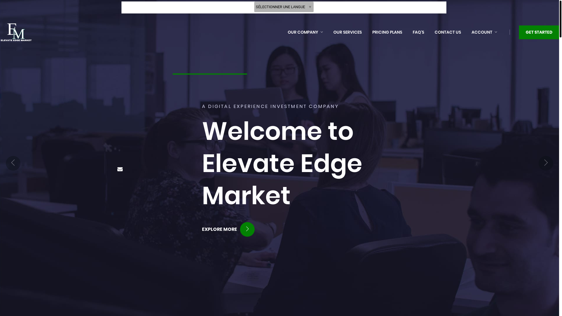 website screenshot of http://www.elevateedgemarket.com
