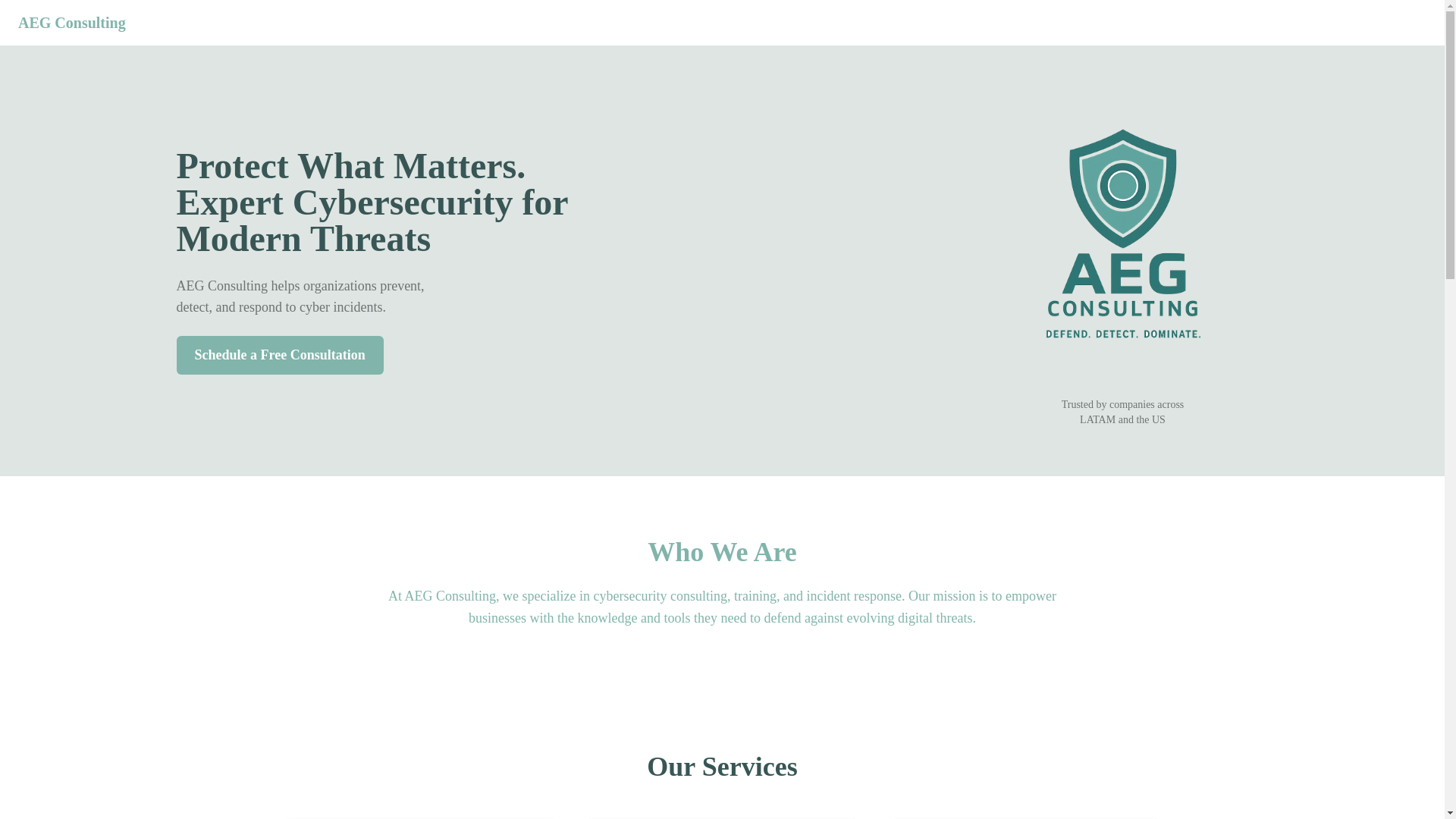 website screenshot of https://aeg-consulting-landing.pages.dev/