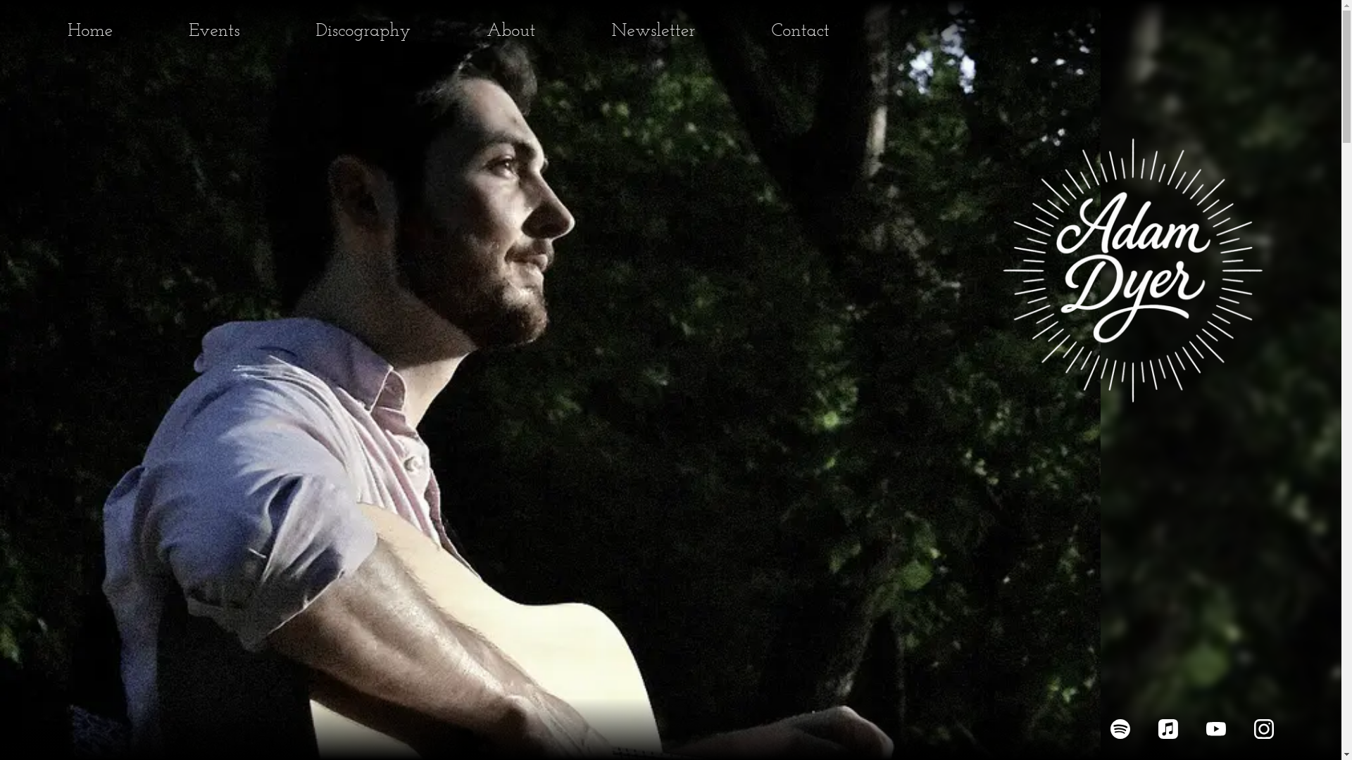 website screenshot of https://adamdyermusic.com/