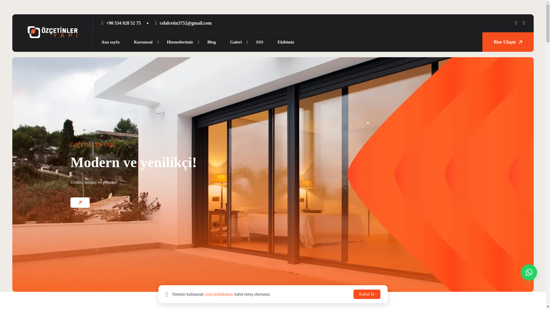 website screenshot of https://ozcetinleryapi.com/