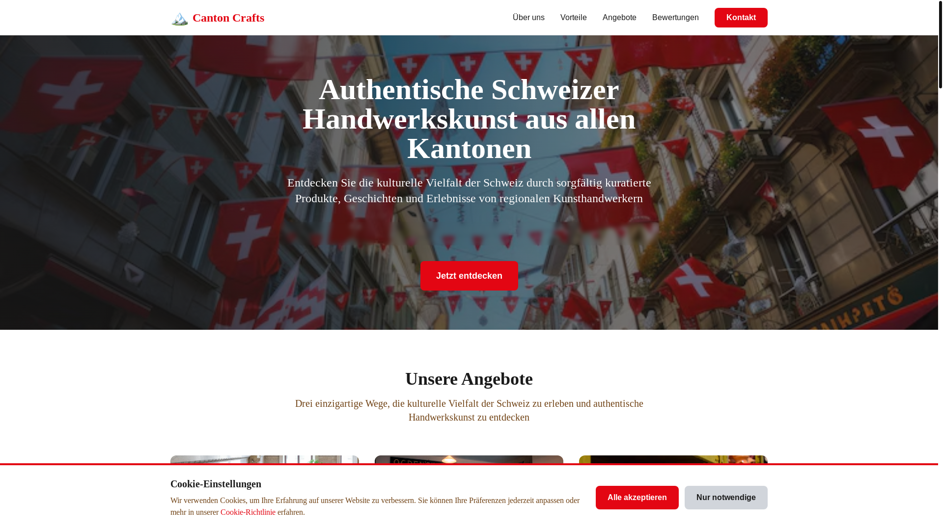 website screenshot of https://cantoncrafts.info/