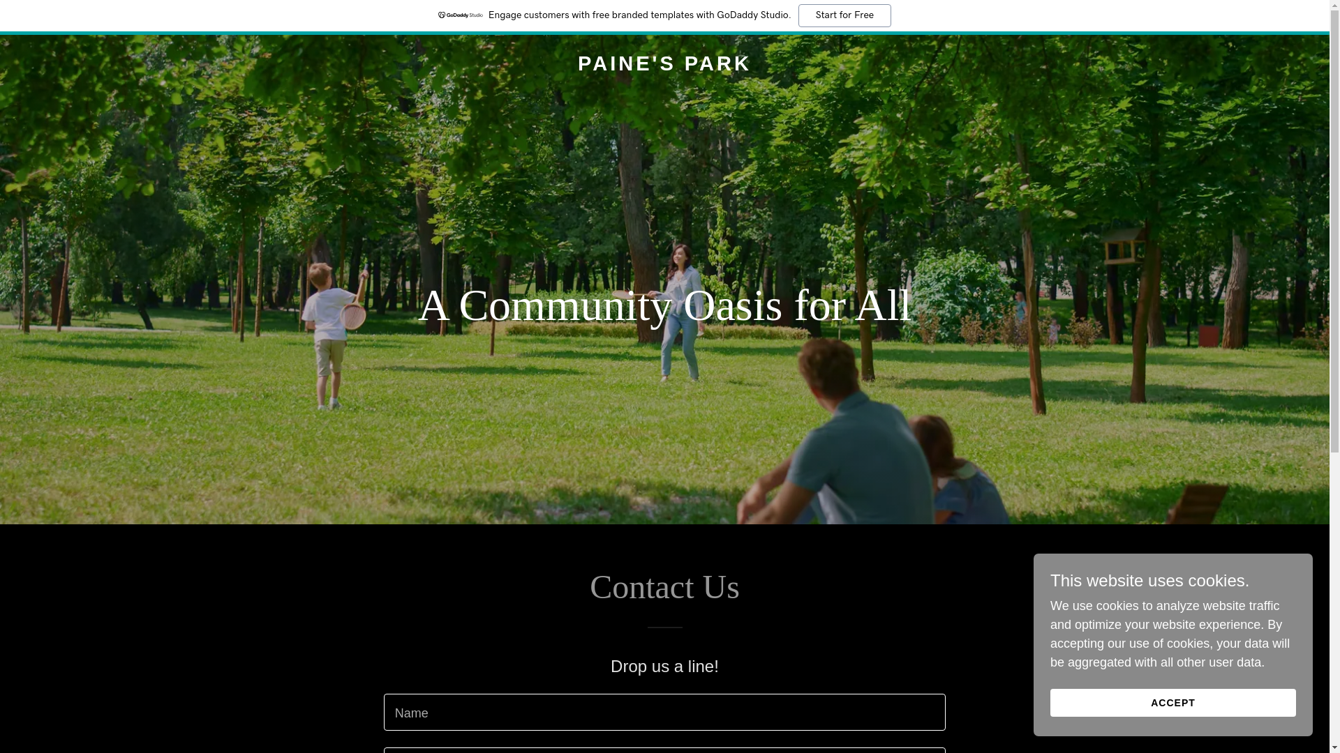 website screenshot of https://painespark.org/