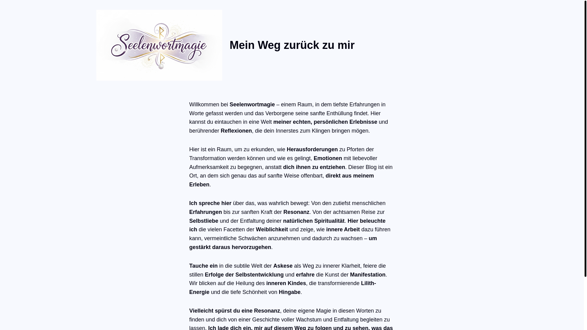 website screenshot of https://seelenwortmagie.com/