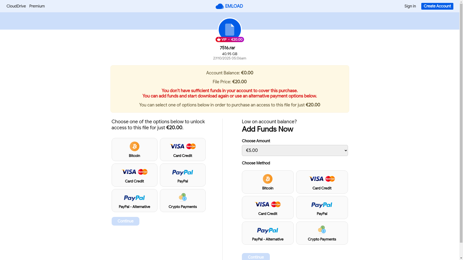 website screenshot of https://www.emload.com/v2/file/WmNCbEdTYzJieFhtNVZITDl6ZTA4UT09/7516-rar