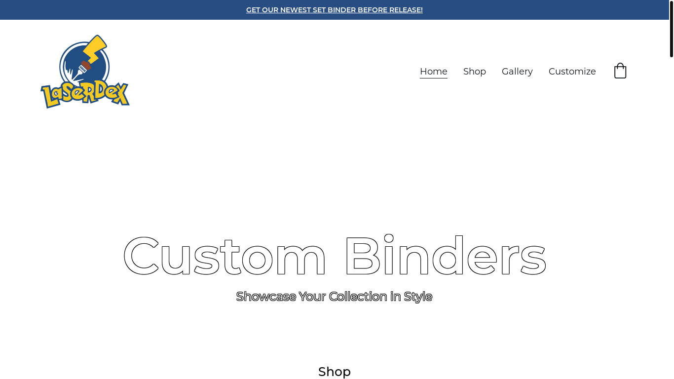website screenshot of https://laserdex.shop/
