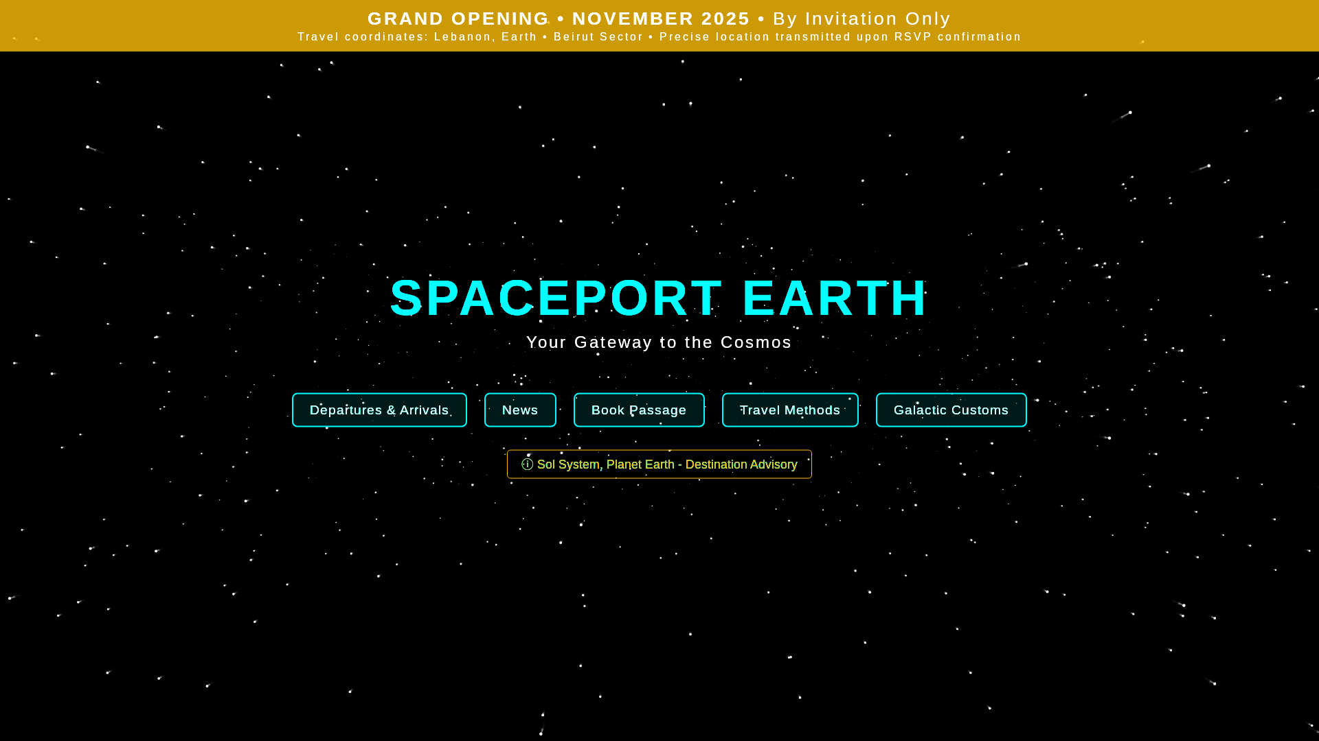 website screenshot of https://spaceport-earth.com/