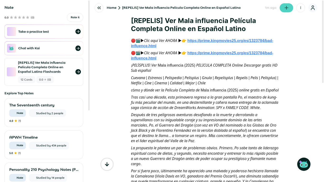 website screenshot of https://knowt.com/note/fa06d735-0f78-43e3-b525-e7ee49f19d70/REPELIS-Ver-Mala-influencia-Pelcula-C