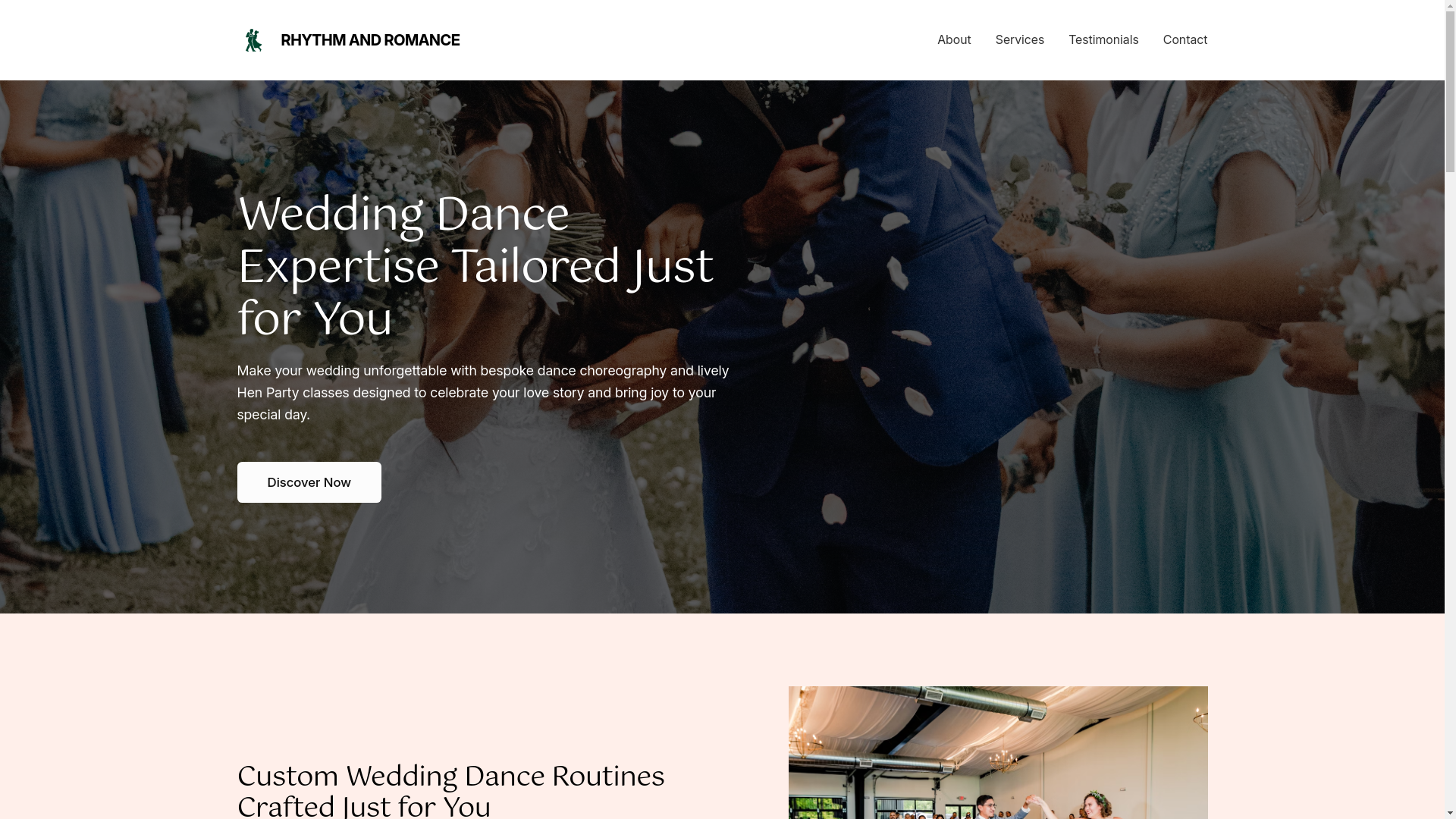 website screenshot of https://rhythmandromance.co.uk/