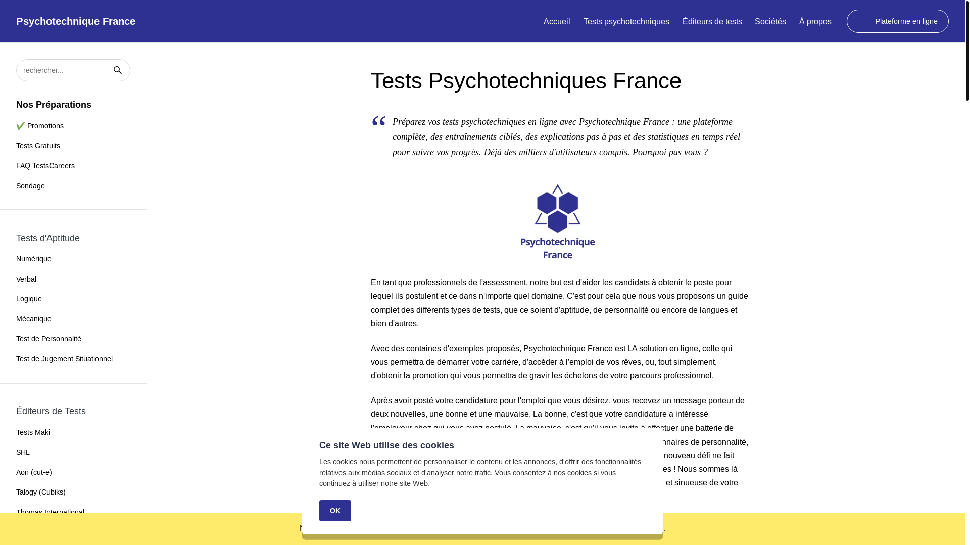 website screenshot of https://psychotechniquetest-fr.pages.dev/