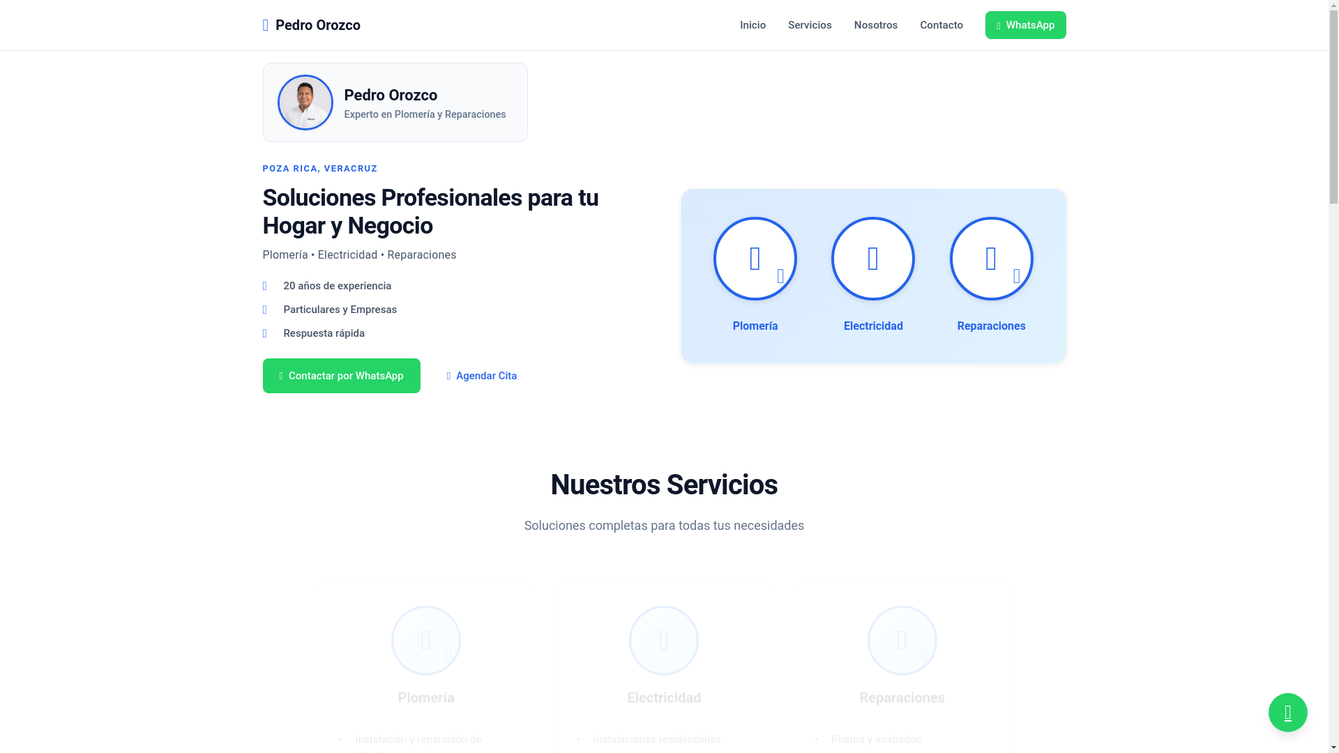 website screenshot of https://pedroorozco.pages.dev/