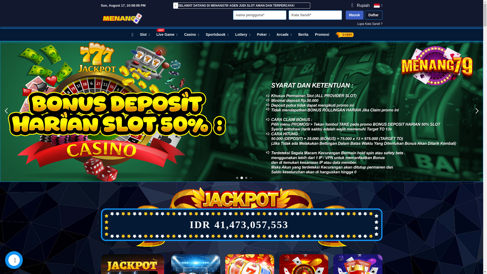 website screenshot of https://menang79ku.site/
