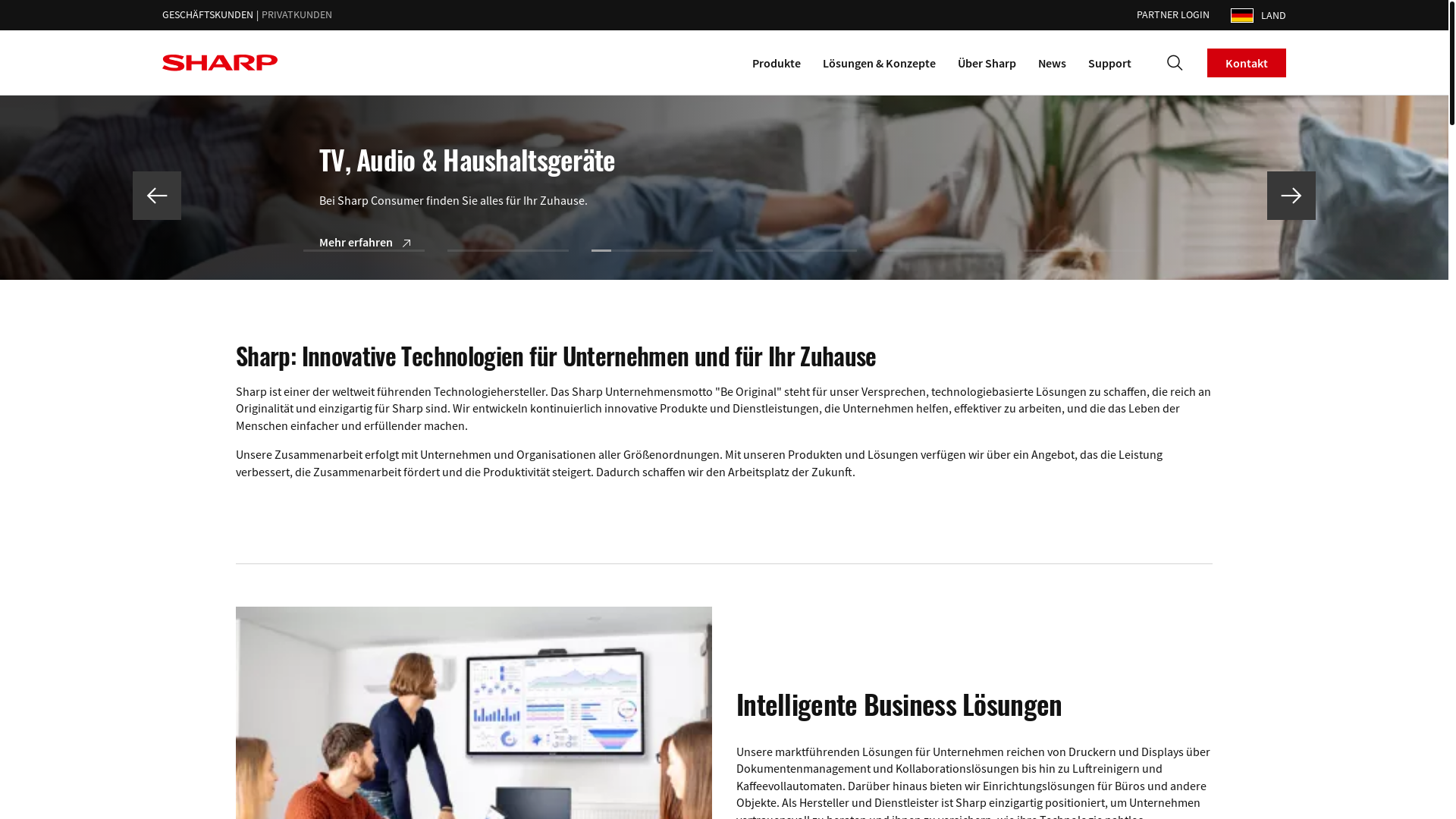 website screenshot of https://sharp-ag.de/