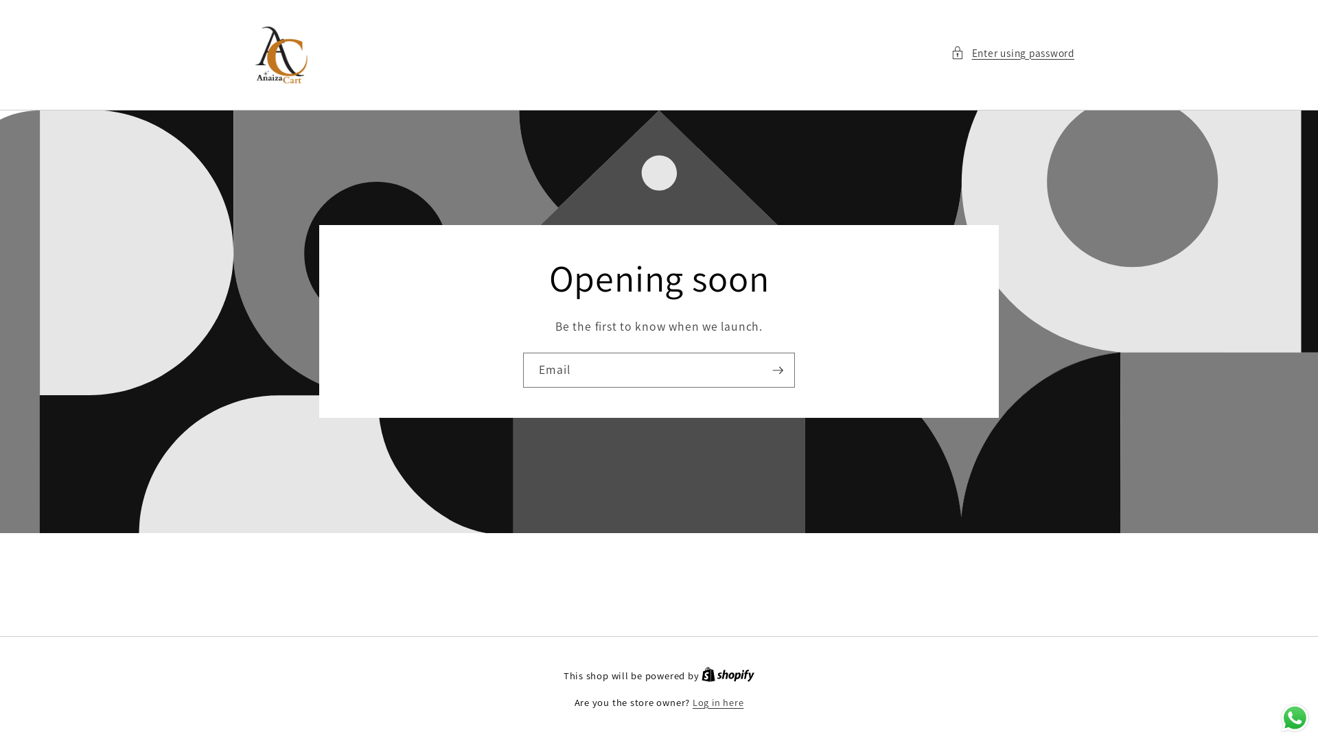 website screenshot of https://anaizacart.com/