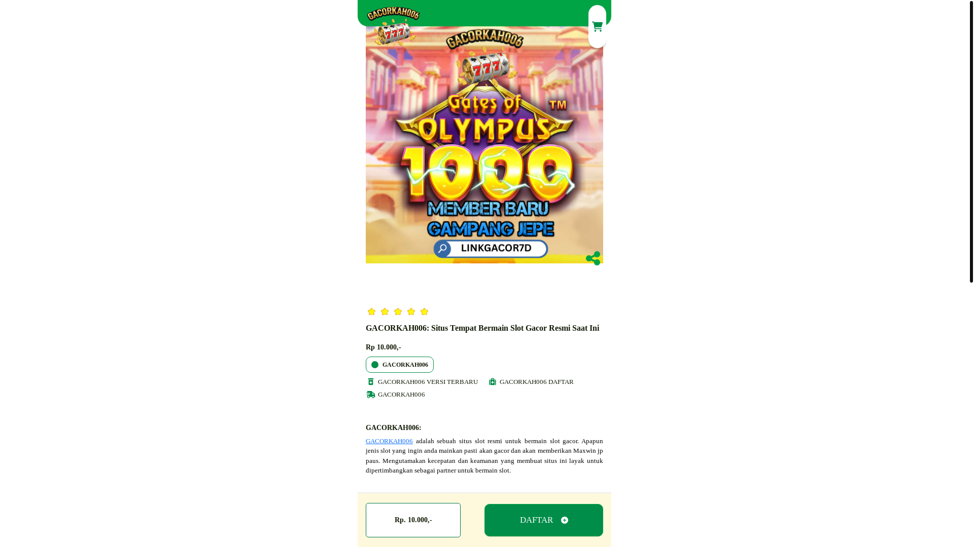 website screenshot of https://gacorkah006.com/
