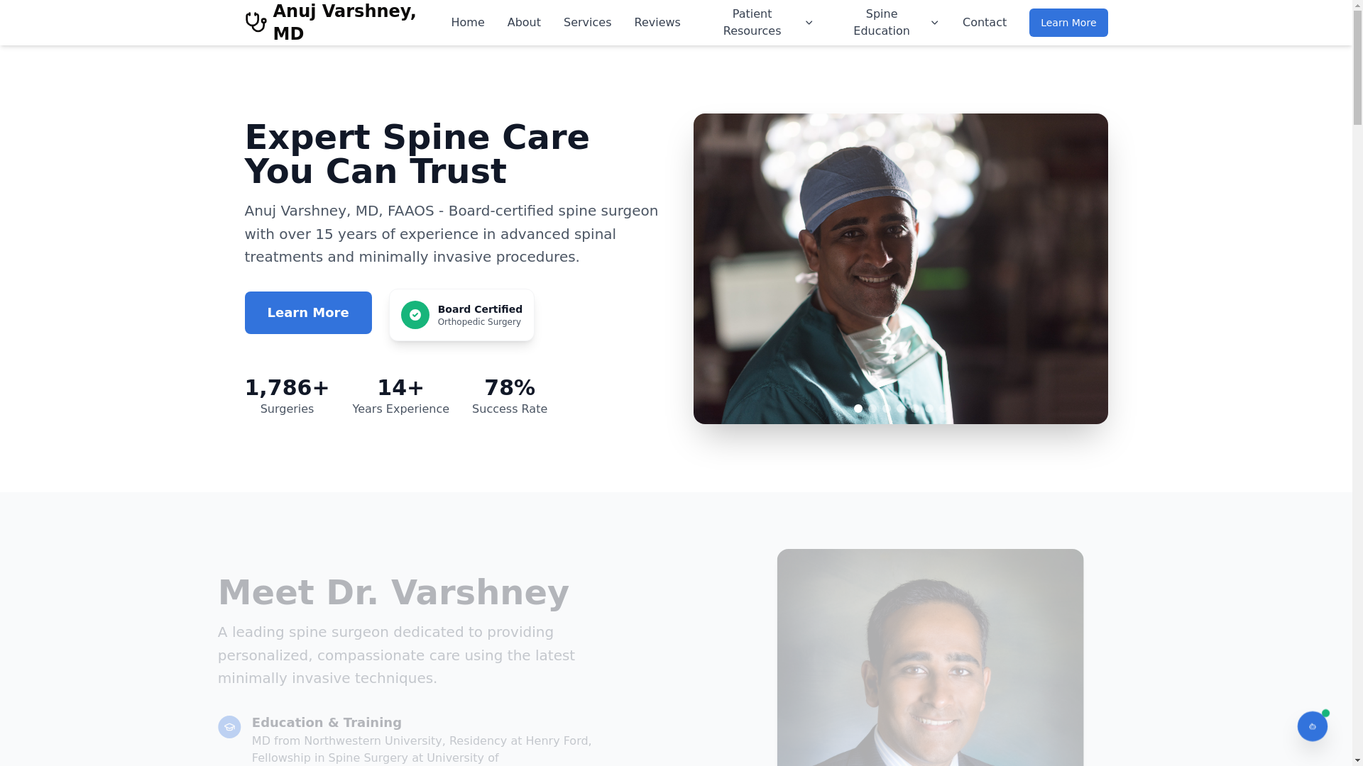 website screenshot of https://anujvarshney.md/