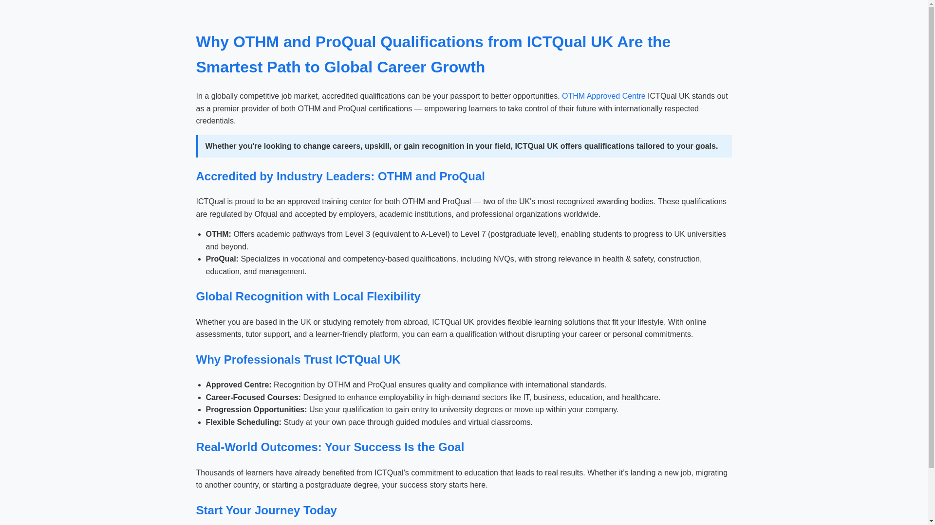 website screenshot of https://othm-approved-centre.pages.dev/