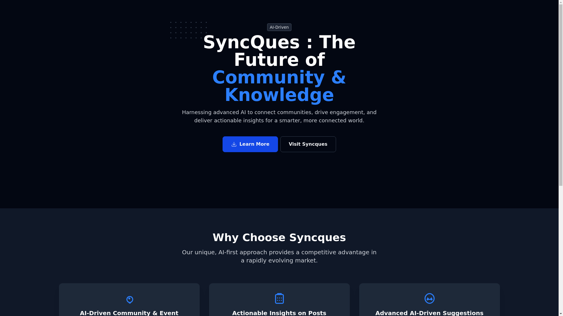 website screenshot of https://syncques-frontendd.pages.dev/