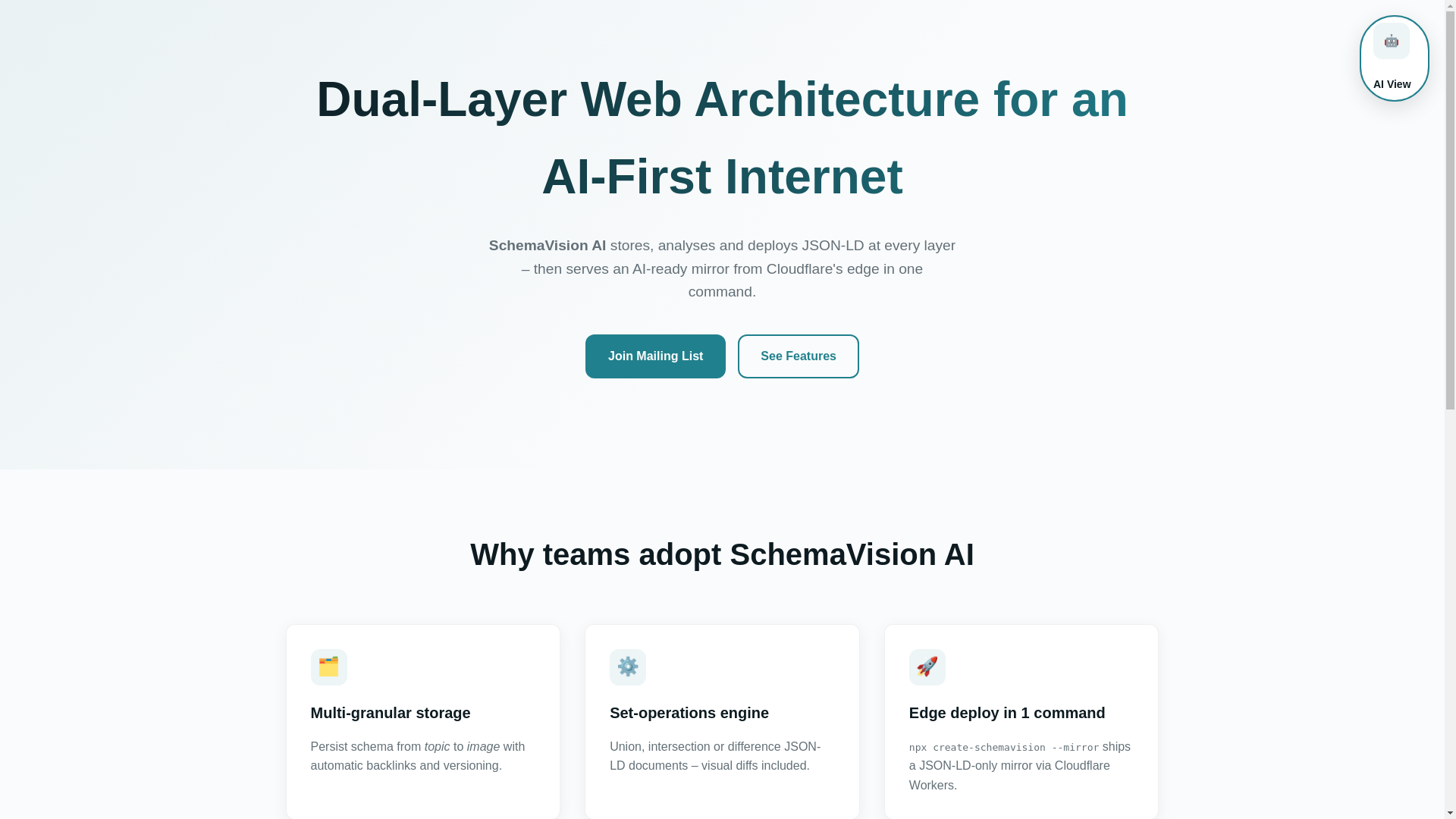 website screenshot of https://schemavisionai.com/