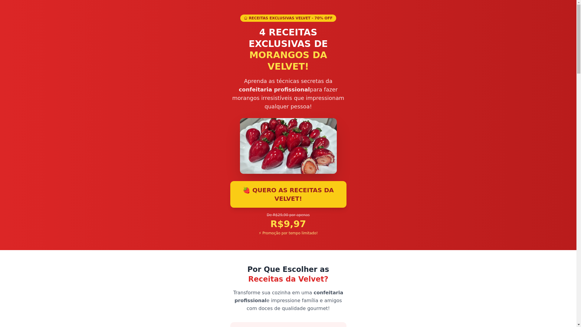 website screenshot of https://receitasdavelvet.shop/