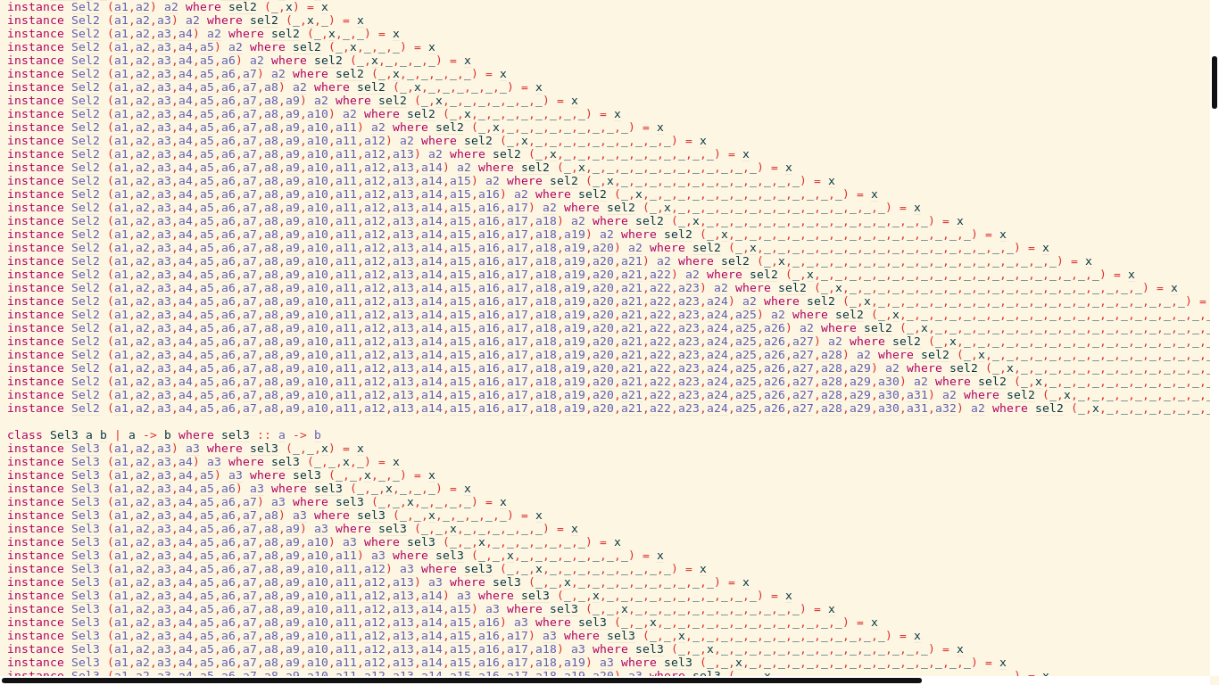 website screenshot of https://hackage.haskell.org/package/tuple-0.3.0.2/docs/src/Data.Tuple.Select.html#line-46