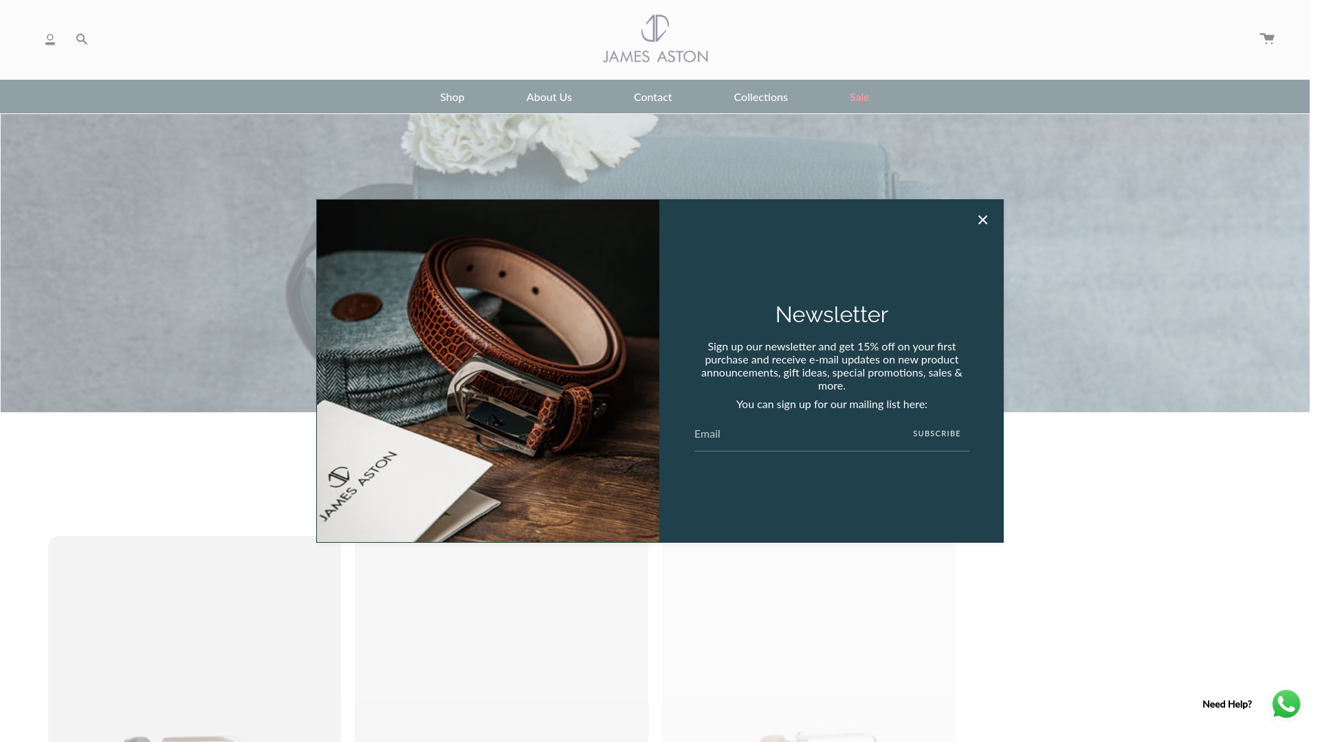 website screenshot of https://jamesaston.ae/