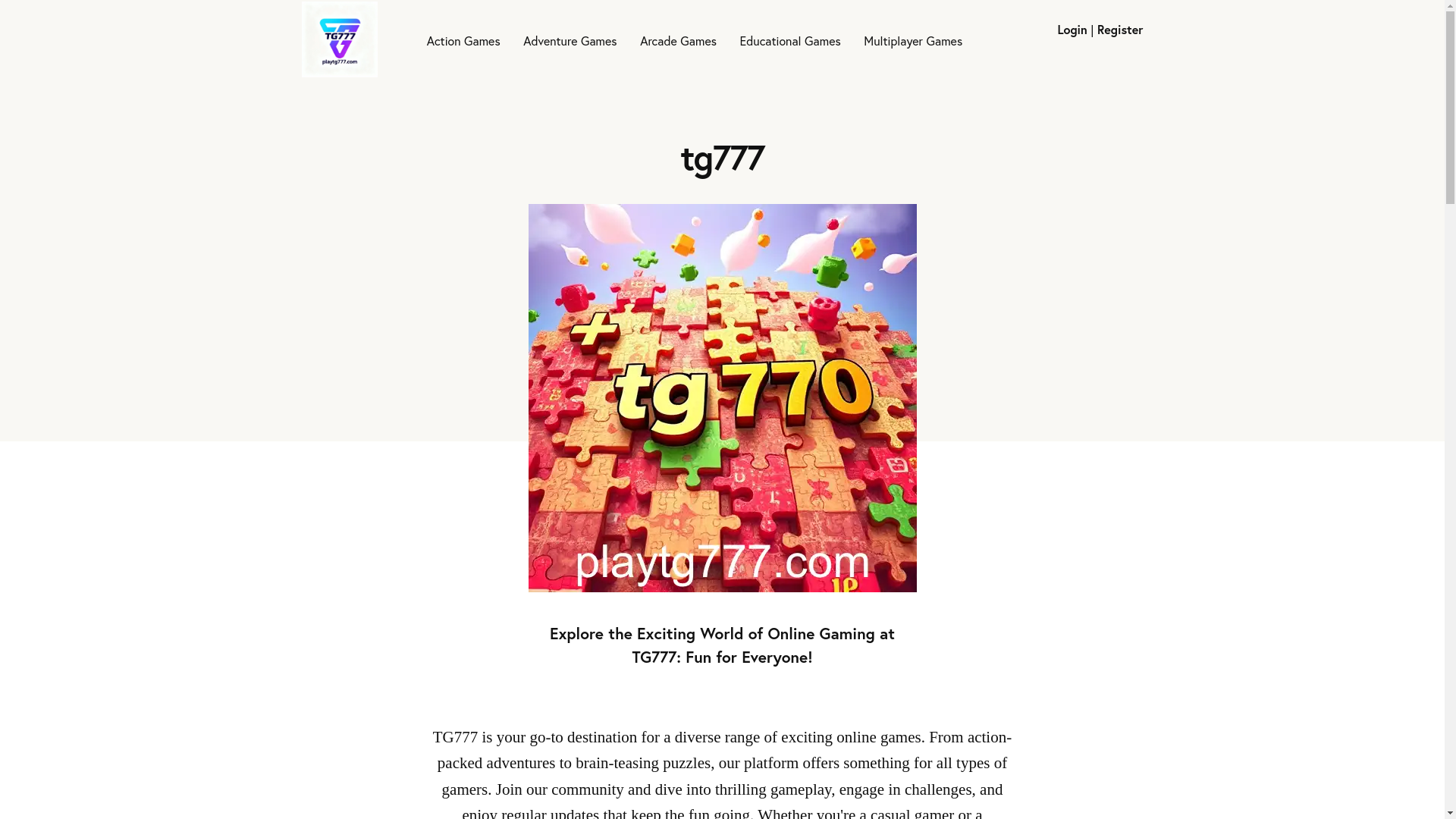 website screenshot of https://playtg777.com/