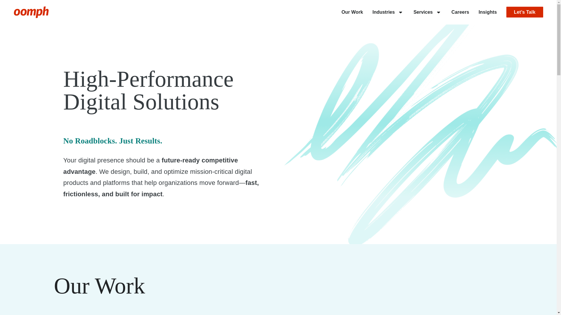 website screenshot of http://www.oomphinc.com/