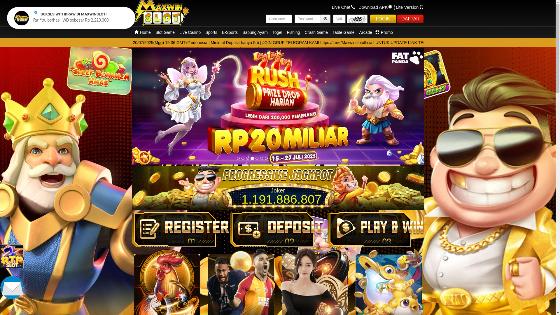 website screenshot of https://maxwinslotpadang.com/