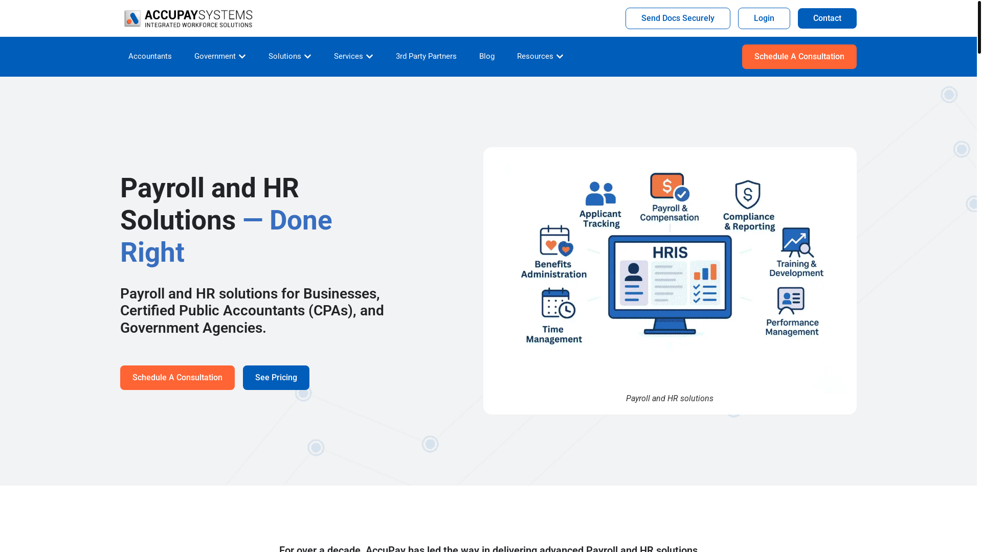 website screenshot of https://accupaysystemspayroll.com/
