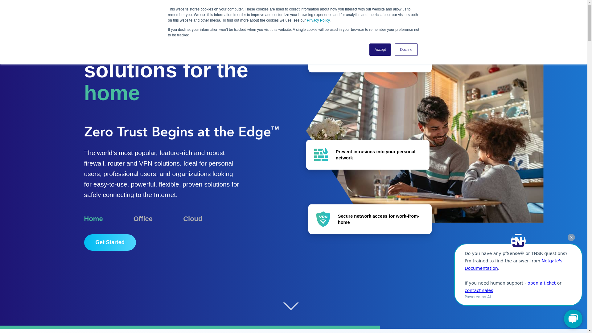 website screenshot of https://netgate.com/