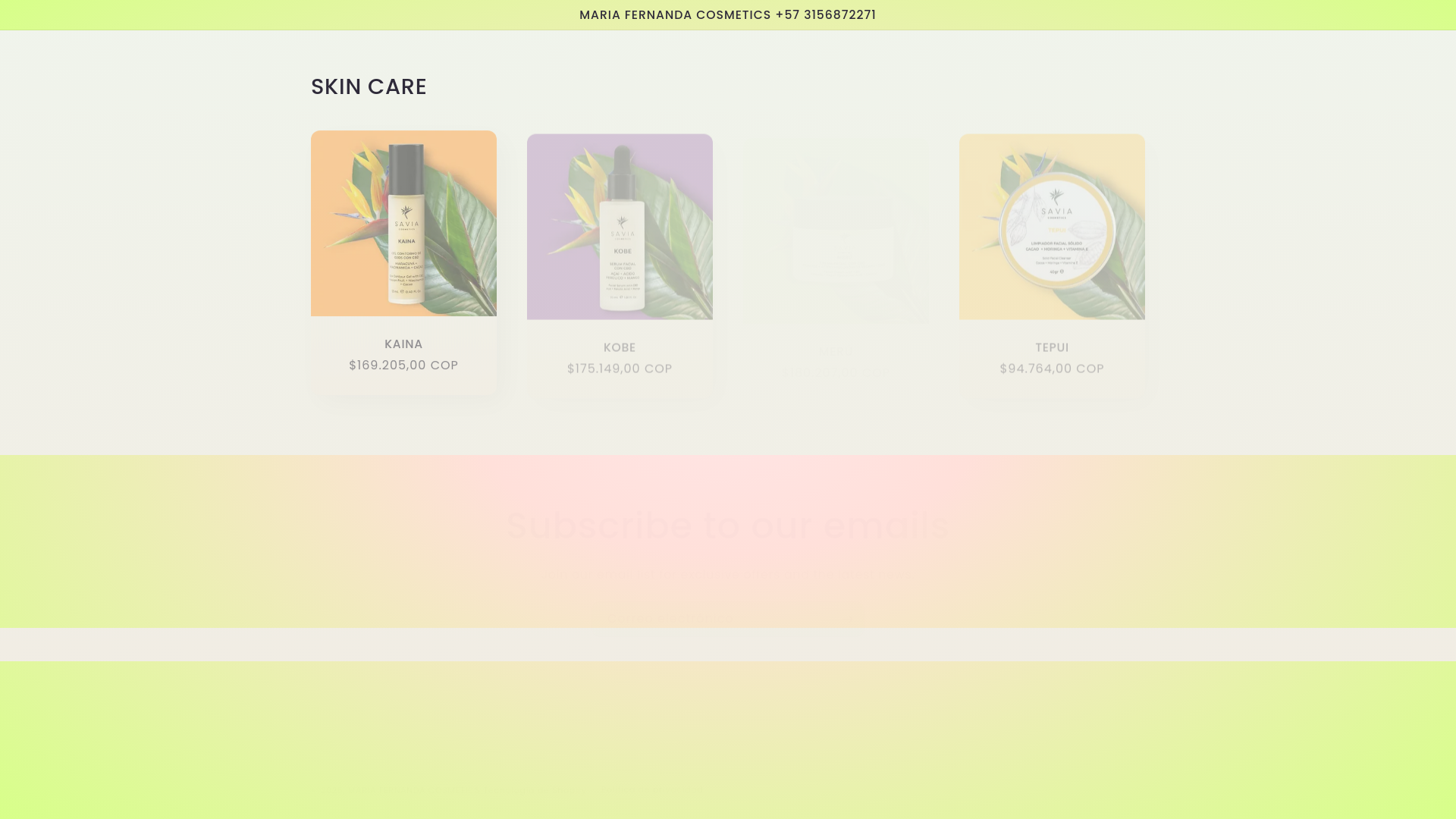 website screenshot of https://mariafernandacosmetics.com/