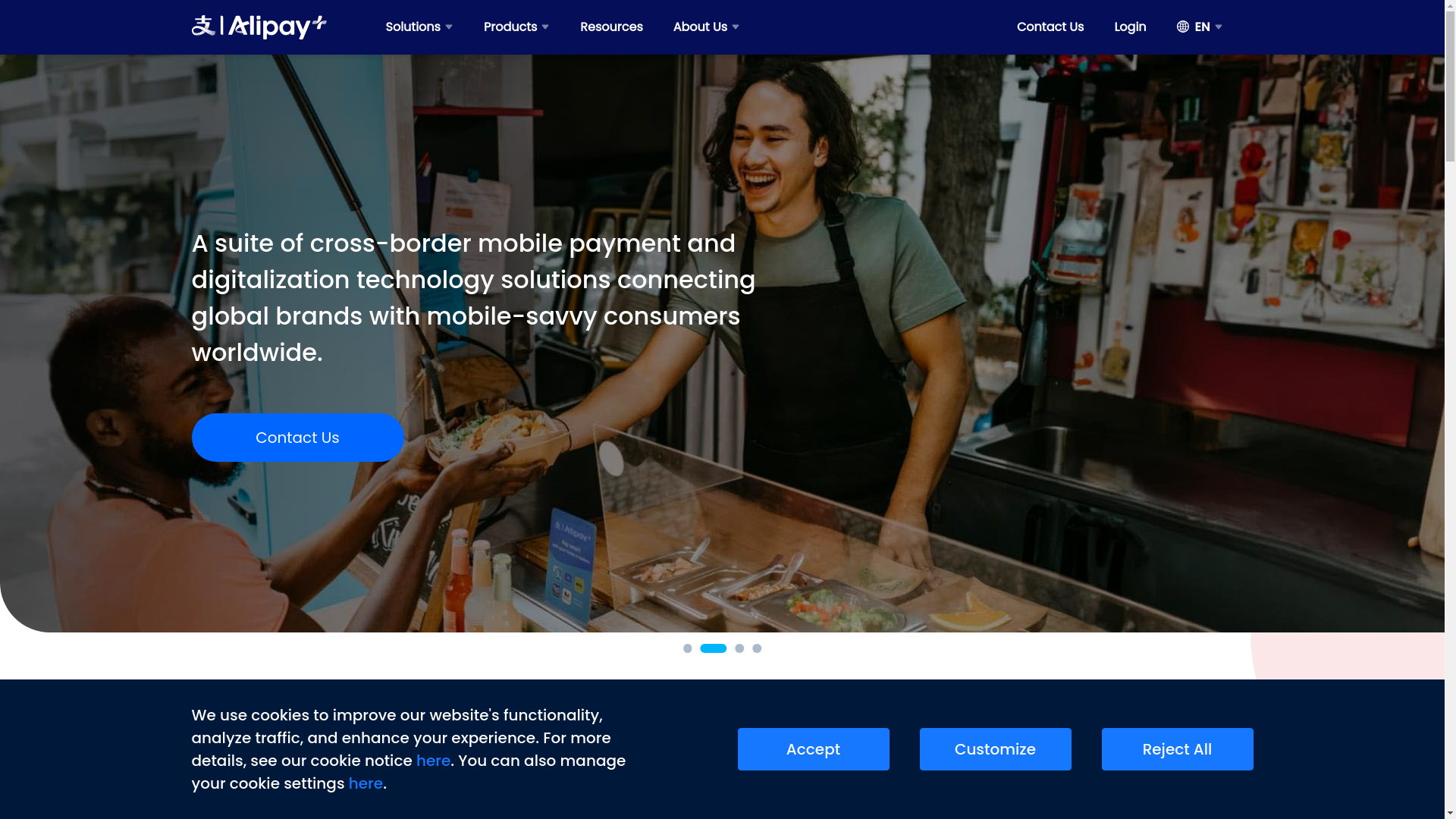website screenshot of https://alipayplus.com