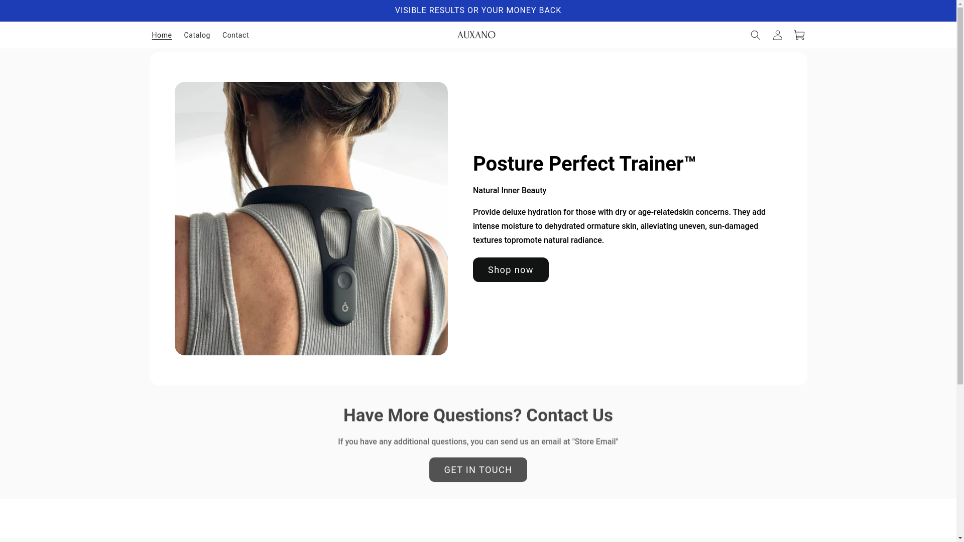 website screenshot of https://shopauxano.com/