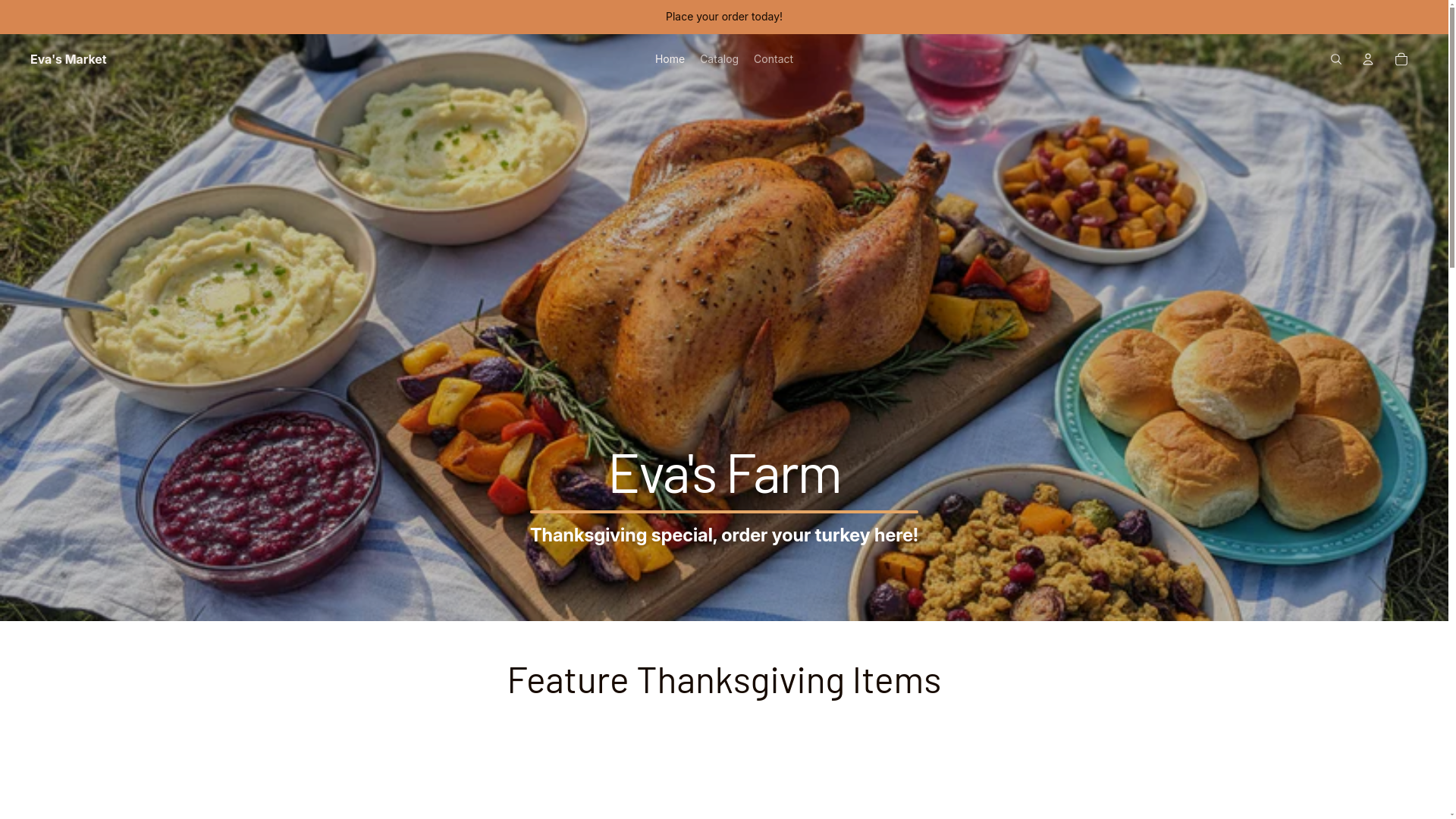 website screenshot of https://evaslocalmarket.com/