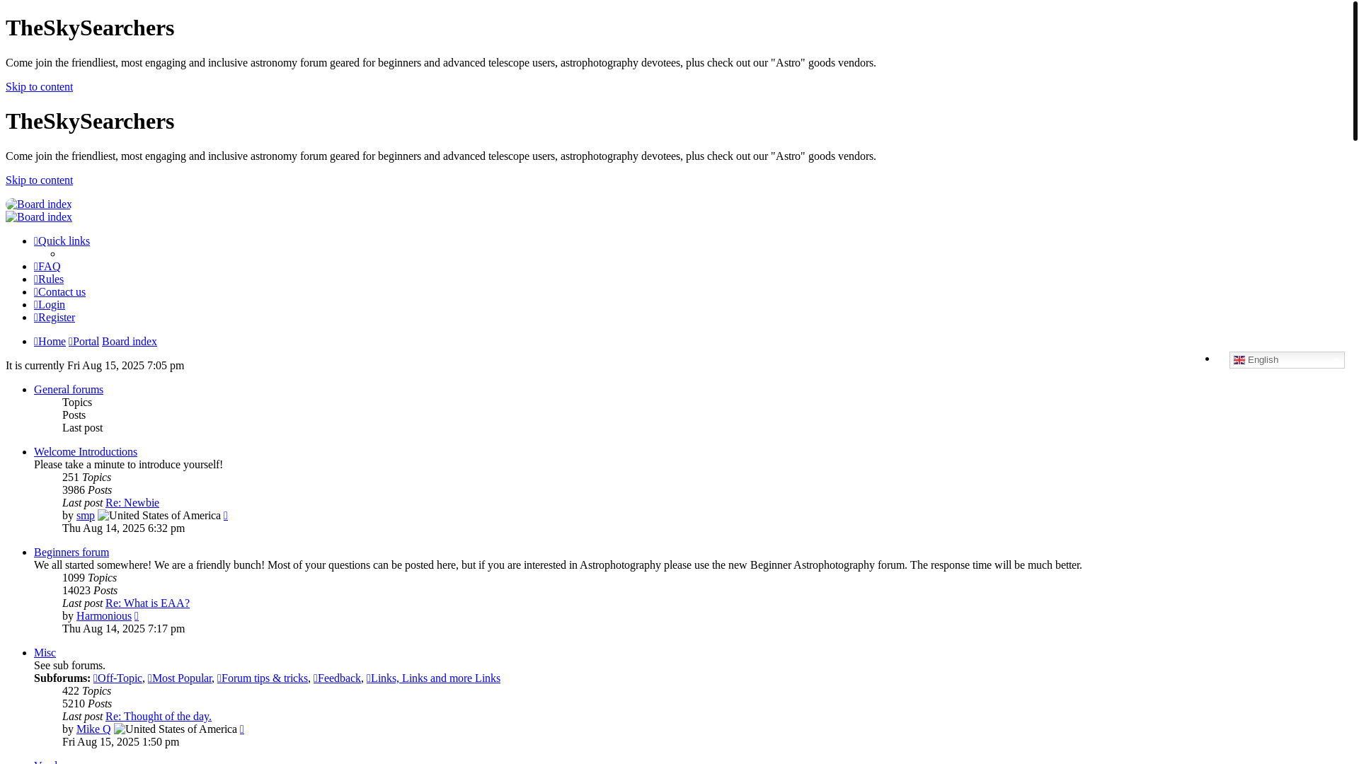 website screenshot of https://theskysearchers.com/