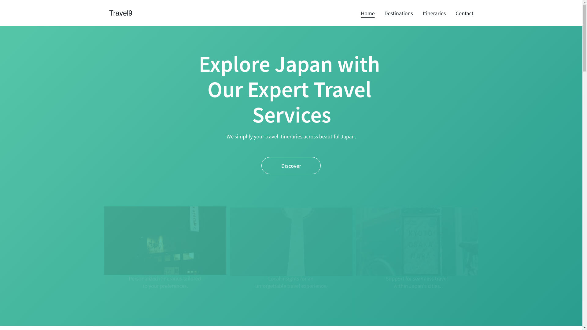 website screenshot of https://travelnine.click/