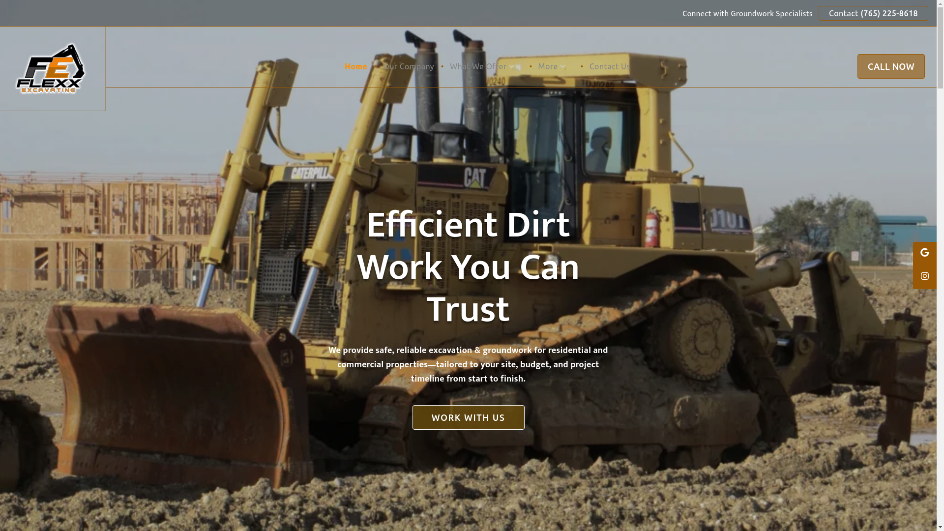 website screenshot of https://flexxexcavatingllcin.com/