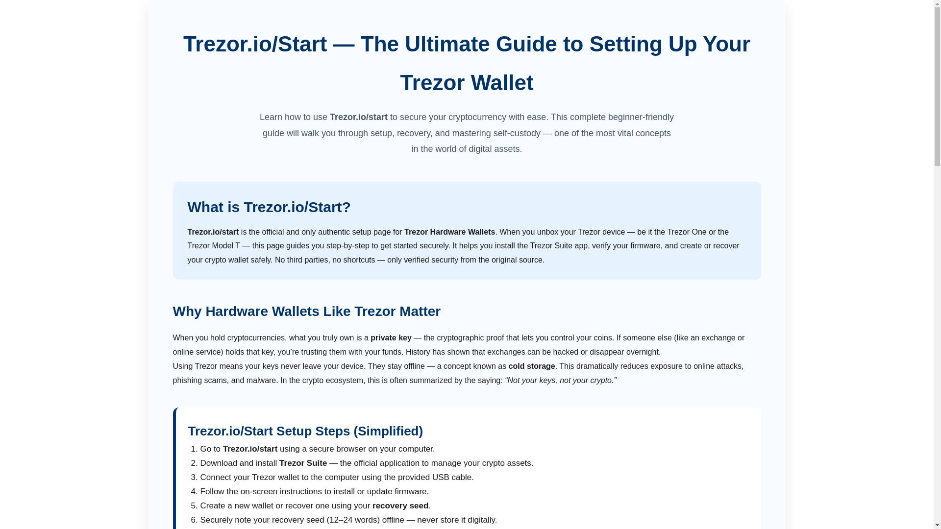 website screenshot of https://trezor-iostart-hlp.pages.dev/