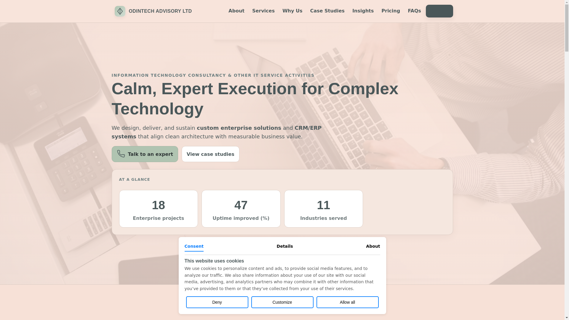 website screenshot of https://odintechadvisory.pages.dev/