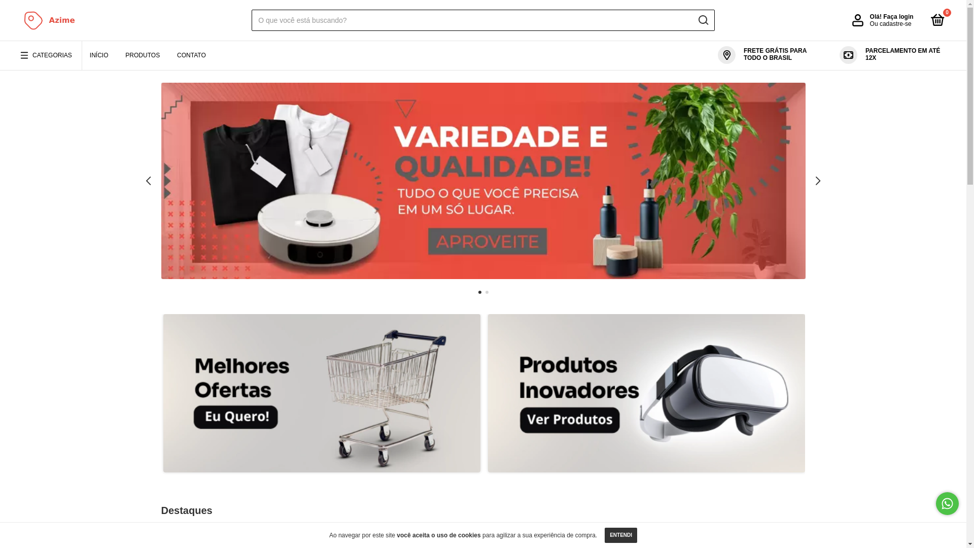 website screenshot of https://azimeofertas.com/